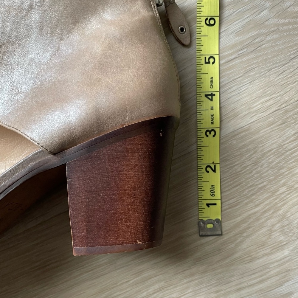 KDB Kelsi Dagger Brooklyn Tan Ankle Boots Open Toe With Zipper Size 8.5 - Picture 10 of 10
